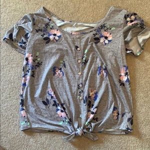 floral cropped tee